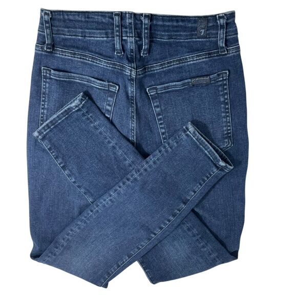 7 For All Mankind Portia High Rise Skinny Jeans Size 28 Button Fly Stretch Denim - Picture 5 of 13